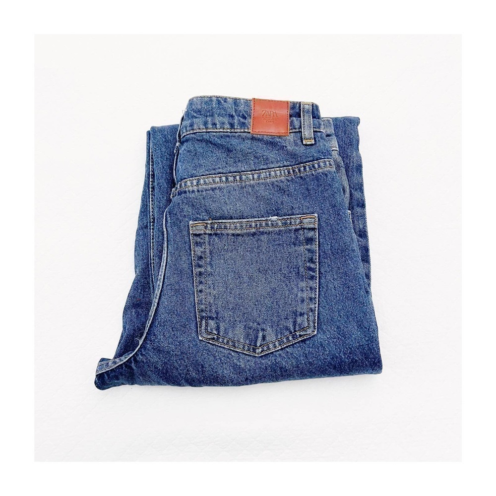 Zara Denim Jeans Culotte Distressed Hem SZ 2 / 34 NWT